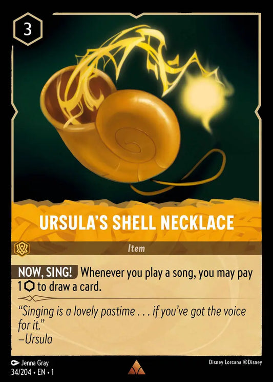 Ursula's Shell Necklace - 34/204 - Rare - The First Chapter - Disney Lorcana