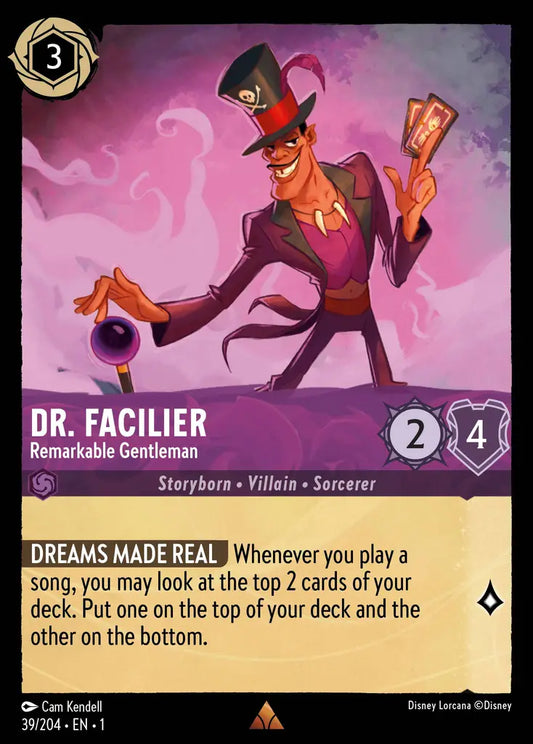 Dr. Facilier - Remarkable Gentleman - 39/204 - Rare - The First Chapter - Disney Lorcana