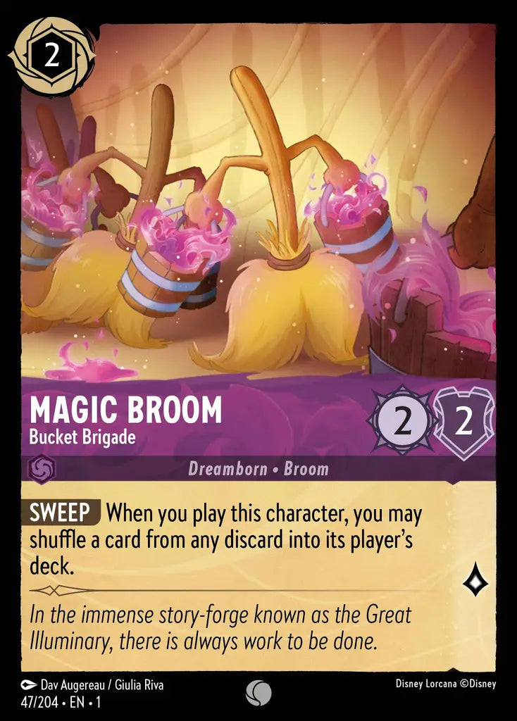 Magic Broom - Bucket Brigade - 47/204 - Common - The First Chapter - Disney Lorcana