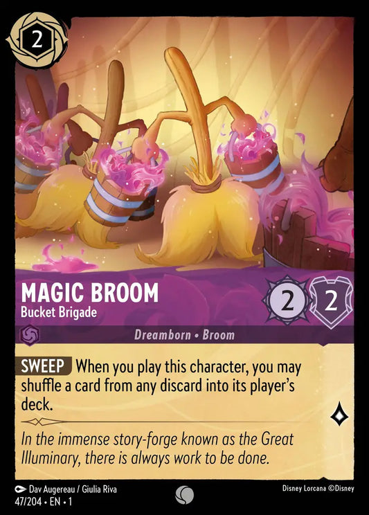 Magic Broom - Bucket Brigade - 47/204 - Common - The First Chapter - Disney Lorcana