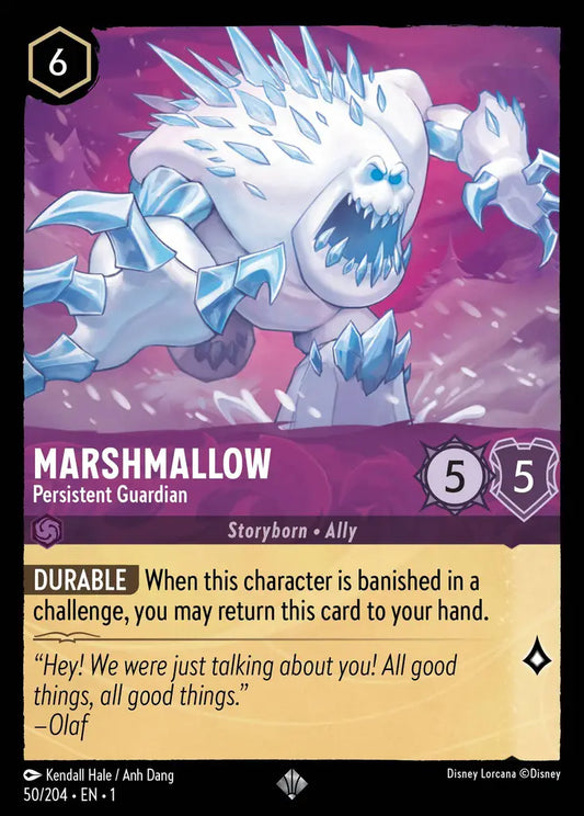 Marshmallow - Persistent Guardian - 50/204 - Super Rare - The First Chapter - Disney Lorcana