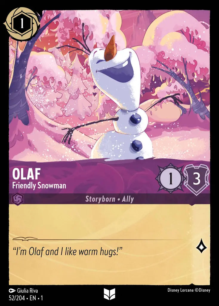 Olaf - Friendly Snowman - 52/204 - Uncommon - The First Chapter - Disney Lorcana