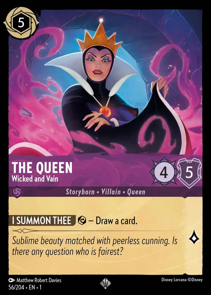 The Queen - Wicked and Vain - 56/204 - Super Rare - The First Chapter - Disney Lorcana