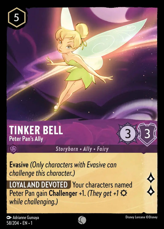 Tinker Bell - Peter Pan's Ally - 58/204 - Common - The First Chapter - Disney Lorcana