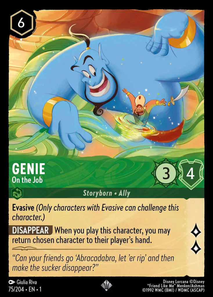 Genie - On the Job - 75/204 - Super Rare - The First Chapter - Disney Lorcana