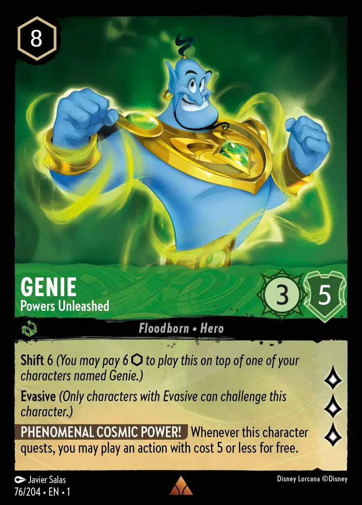 Genie - Powers Unleashed - 76/204 - Rare - The First Chapter - Disney Lorcana