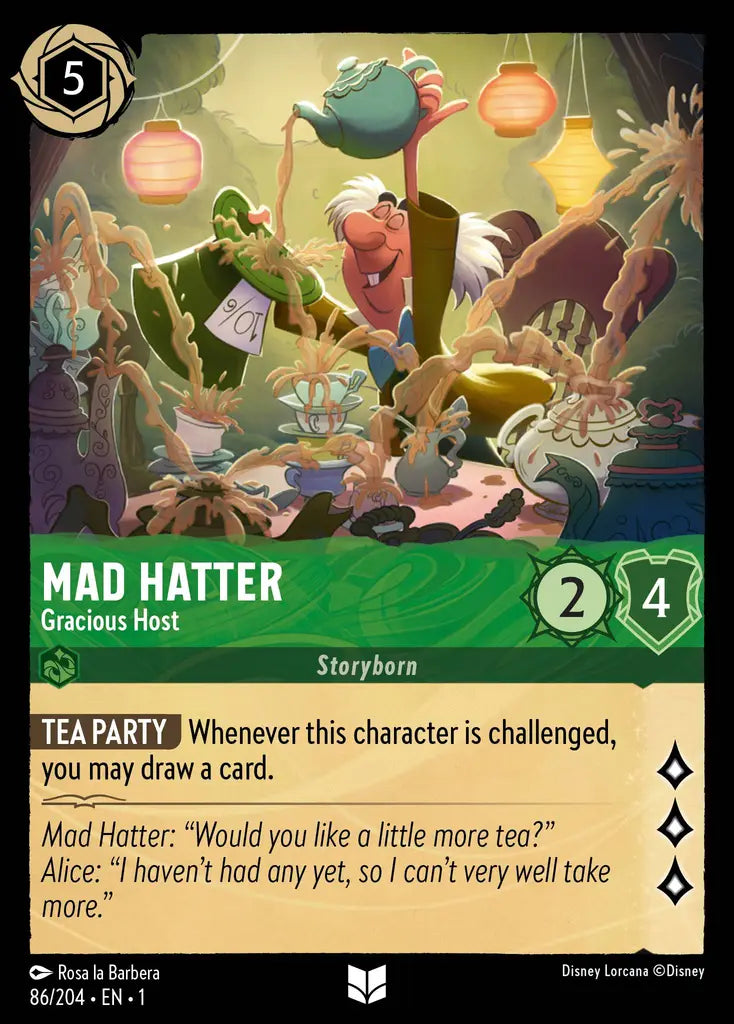 Mad Hatter - Gracious Host - 86/204 - Uncommon - The First Chapter - Disney Lorcana
