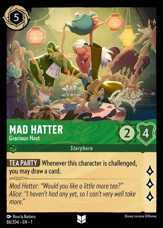 Mad Hatter - Gracious Host - 86/204 - Uncommon - The First Chapter - Disney Lorcana