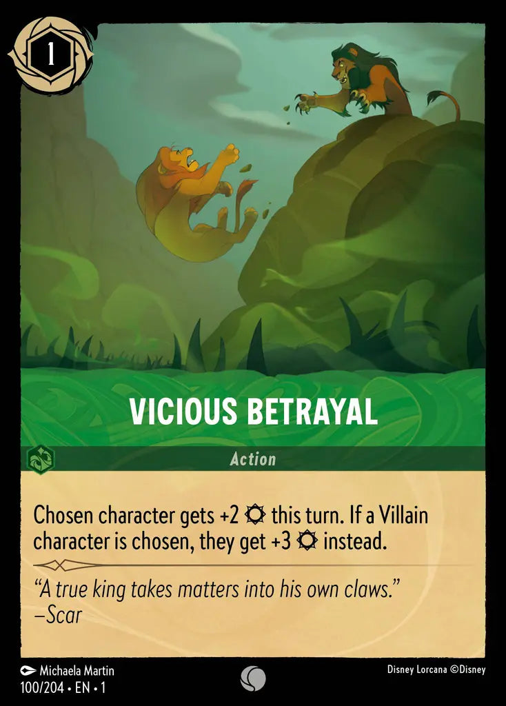 Vicious Betrayal - 100/204 - Common - The First Chapter - Disney Lorcana
