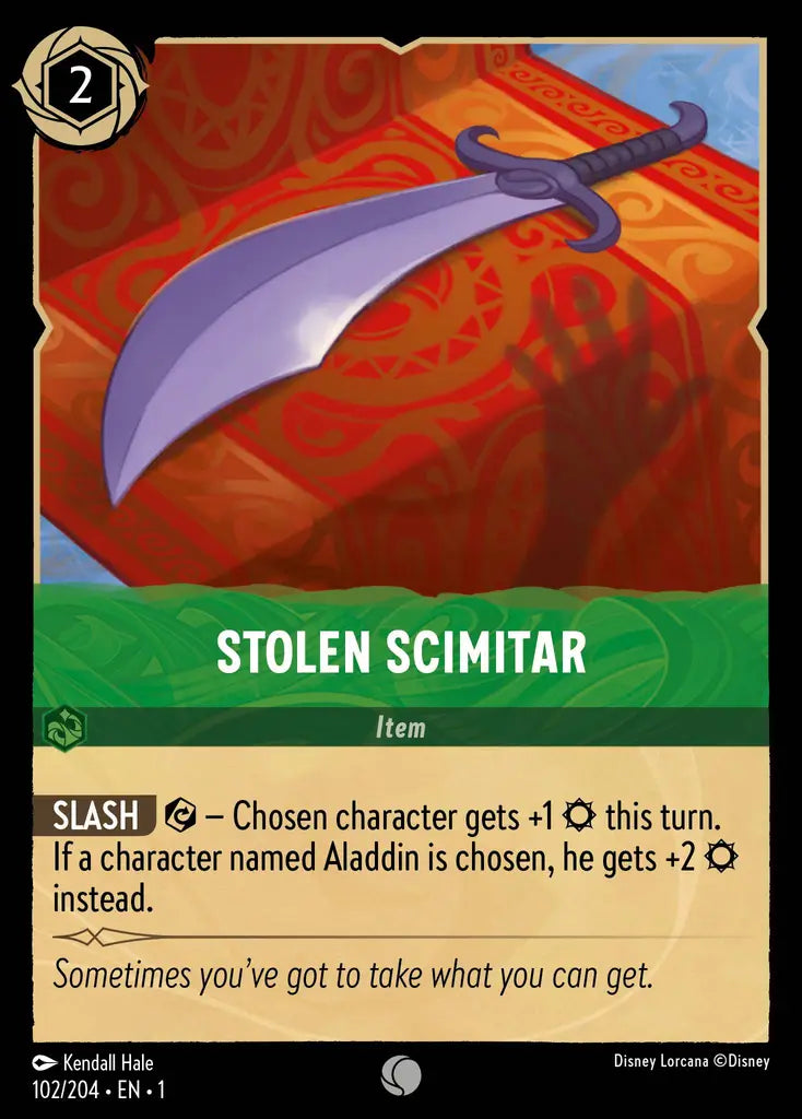 Stolen Scimitar - 102/204 - Common - The First Chapter - Disney Lorcana