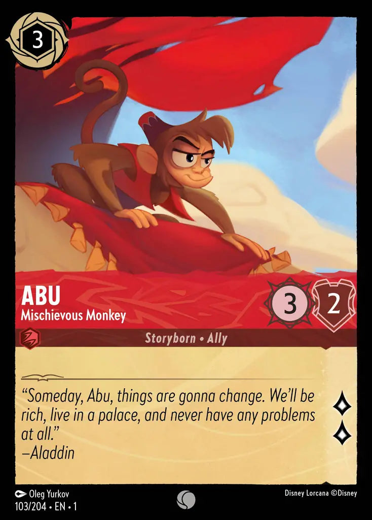 Abu - Mischievous Monkey - 103/204 - Common - The First Chapter - Disney Lorcana