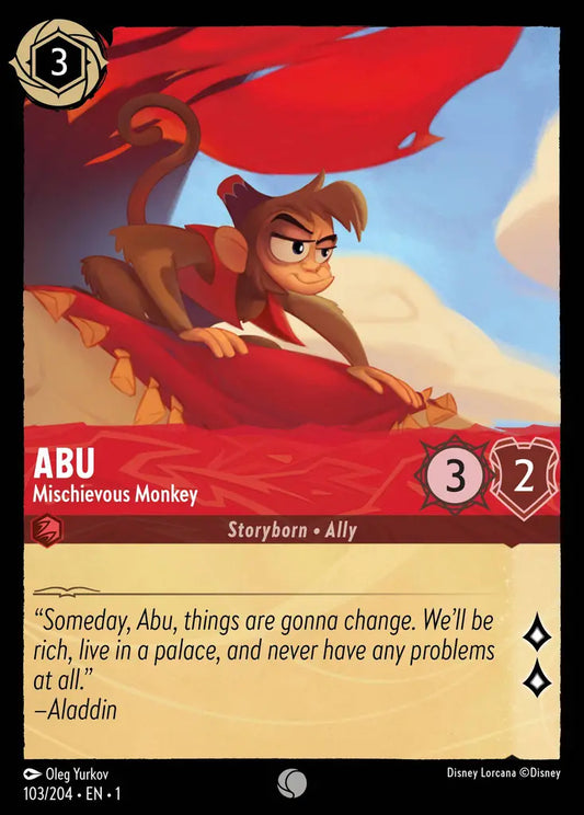 Abu - Mischievous Monkey - 103/204 - Common - The First Chapter - Disney Lorcana