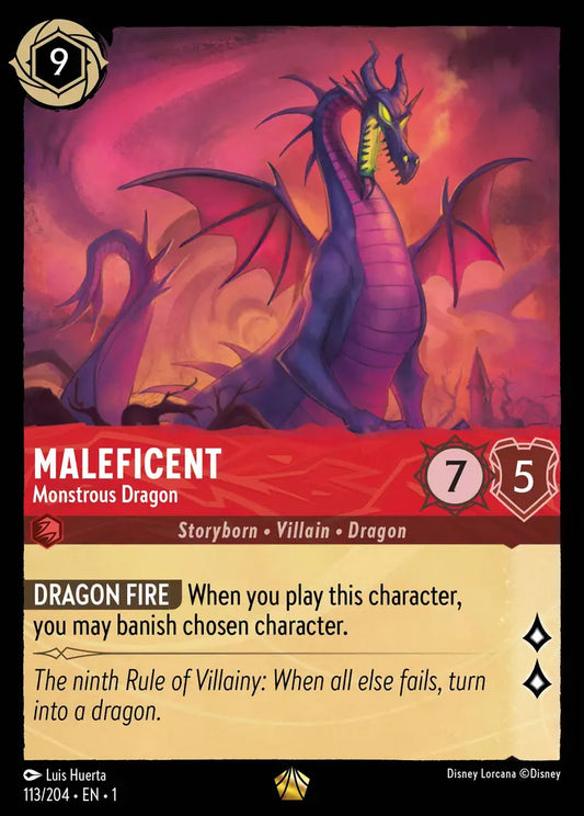 Maleficent - Monstrous Dragon - 113/204 - Legendary - The First Chapter - Disney Lorcana