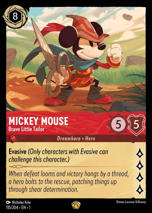 Mickey Mouse - Brave Little Tailor - 115/204 - Legendary - The First Chapter - Disney Lorcana