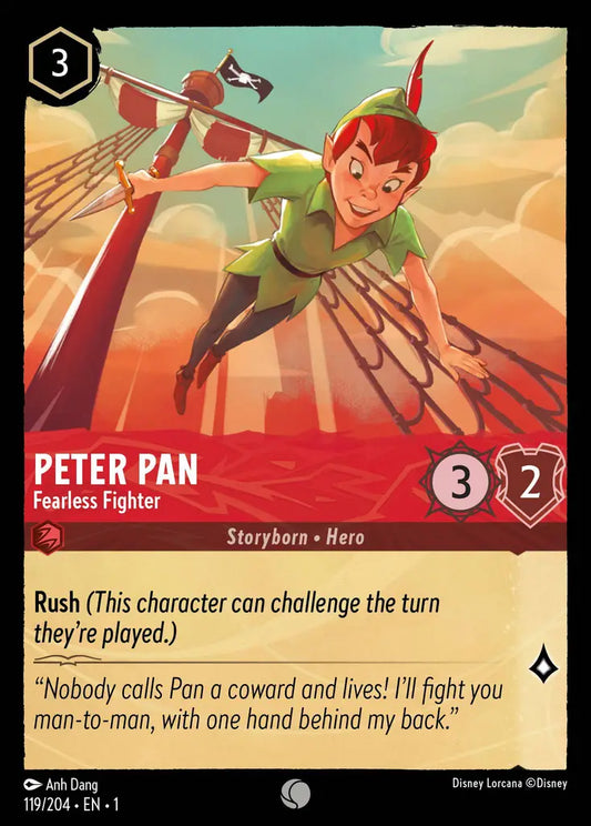 Peter Pan - Fearless Fighter - 119/204 - Common - The First Chapter - Disney Lorcana