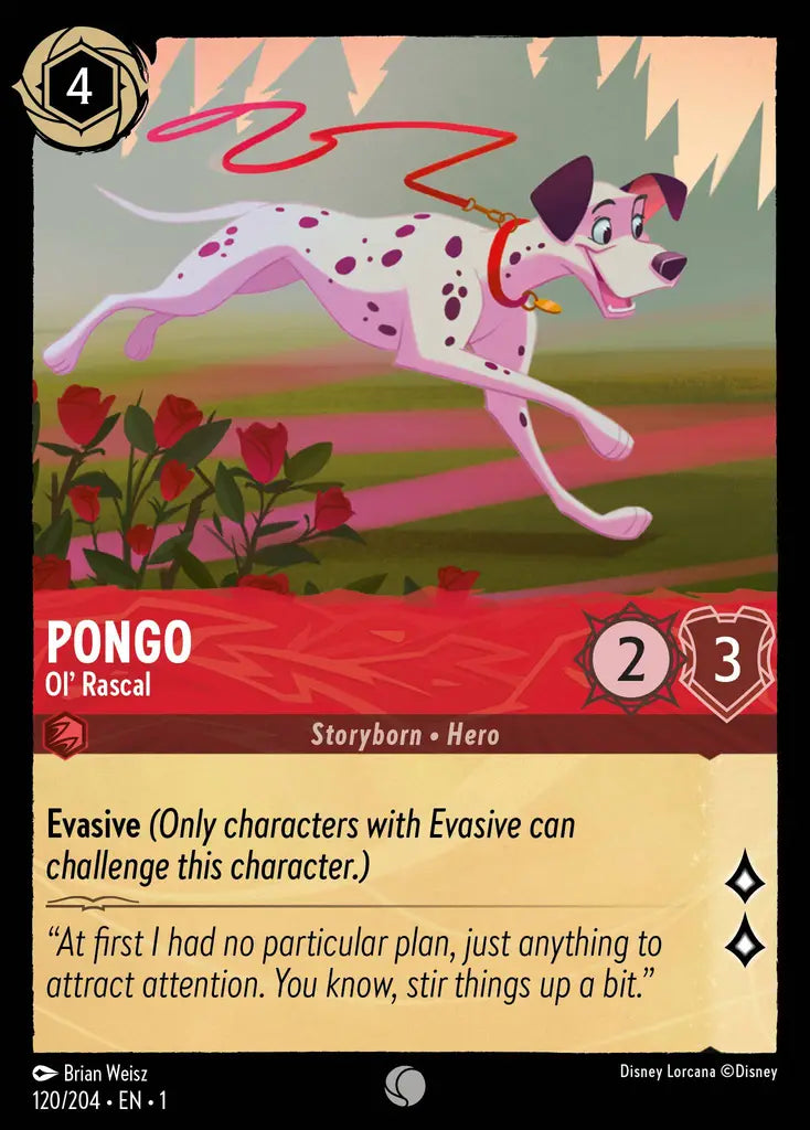 Pongo - Ol' Rascal - 120/204 - Common - The First Chapter - Disney Lorcana