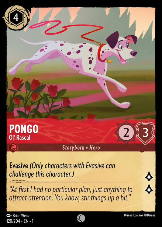 Pongo - Ol' Rascal - 120/204 - Common - The First Chapter - Disney Lorcana