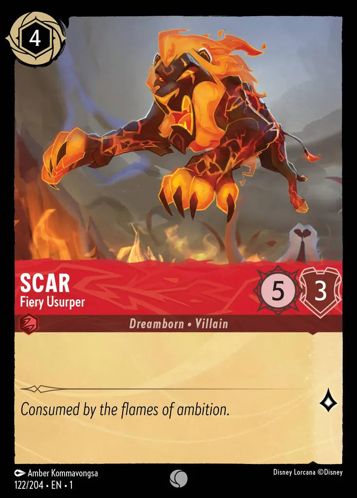Scar - Fiery Usurper - 122/204 - Common - The First Chapter - Disney Lorcana