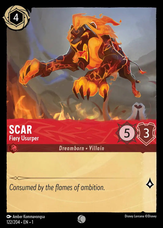 Scar - Fiery Usurper - 122/204 - Common - The First Chapter - Disney Lorcana