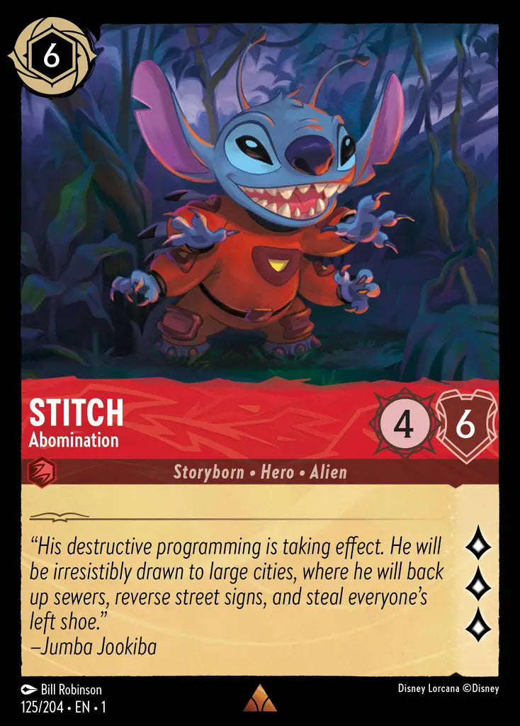 Stitch - Abomination - 125/204 - Rare - The First Chapter - Disney Lorcana