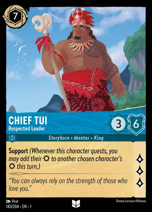 Chief Tui - Respected Leader - 143/204 - Uncommon - The First Chapter - Disney Lorcana