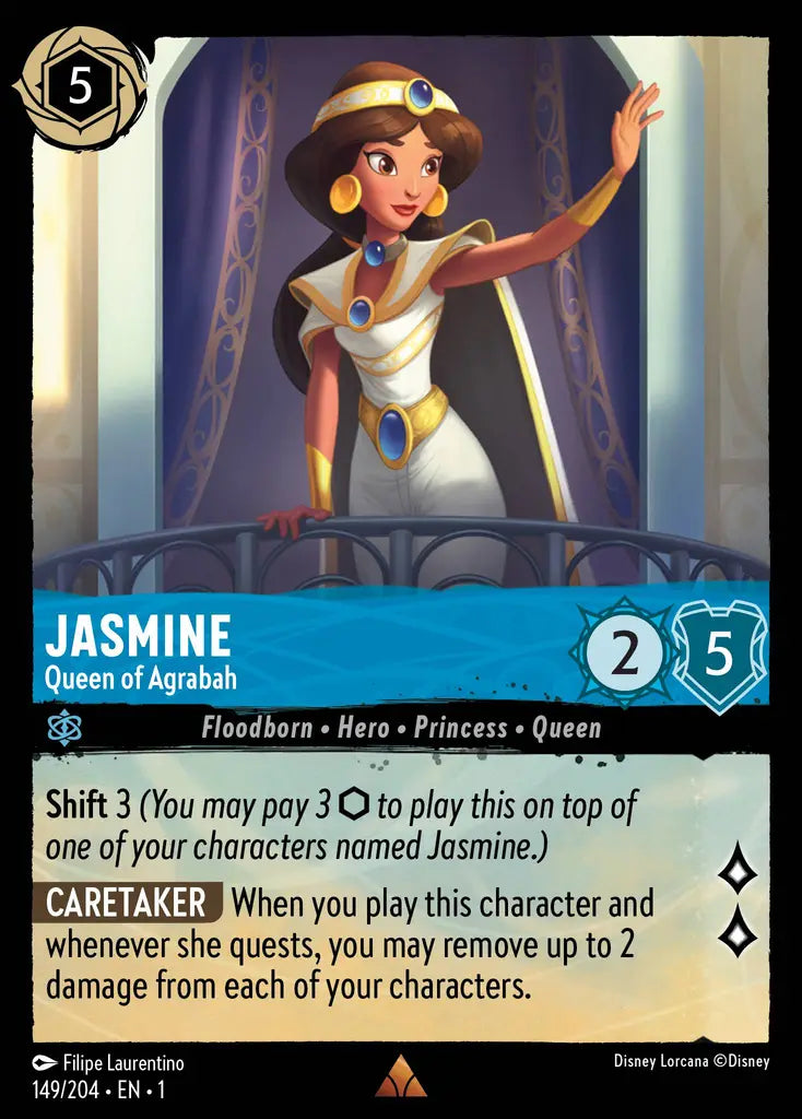 Jasmine - Queen of Agrabah - 149/204 - Rare - The First Chapter - Disney Lorcana