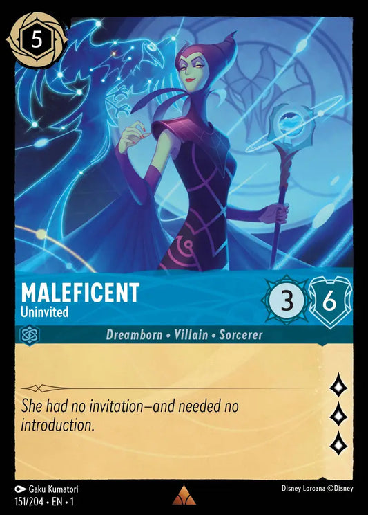 Maleficent - Uninvited - 151/204 - Rare - The First Chapter - Disney Lorcana