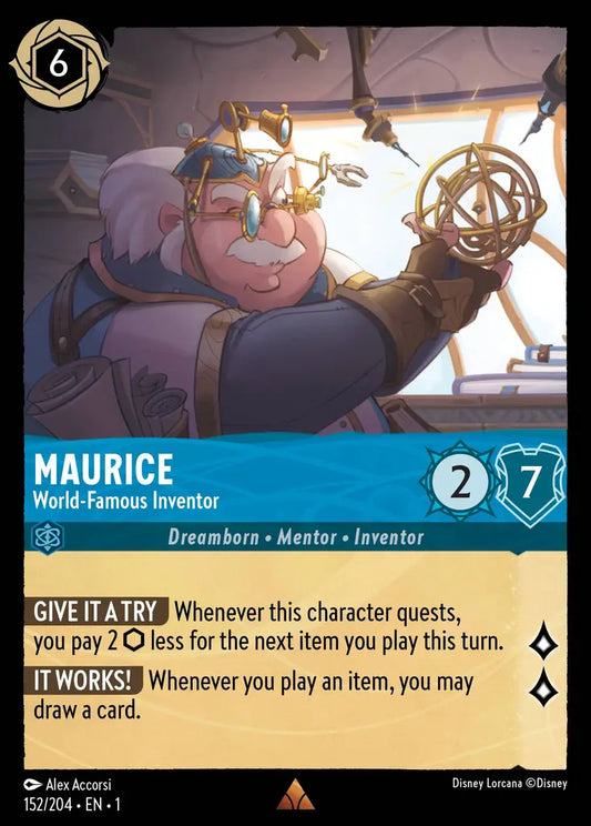 Maurice - World-Famous Inventor - 152/204 - Rare - The First Chapter - Disney Lorcana
