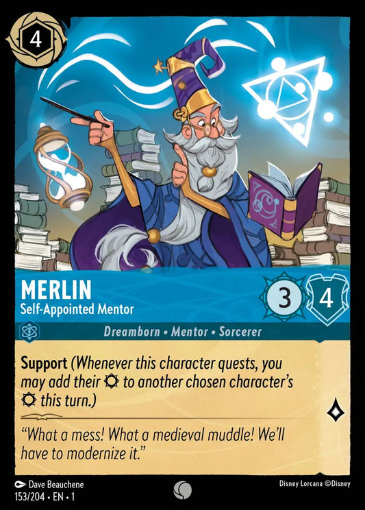 Merlin - Self-Appointed Mentor - 153/204 - Common - The First Chapter - Disney Lorcana