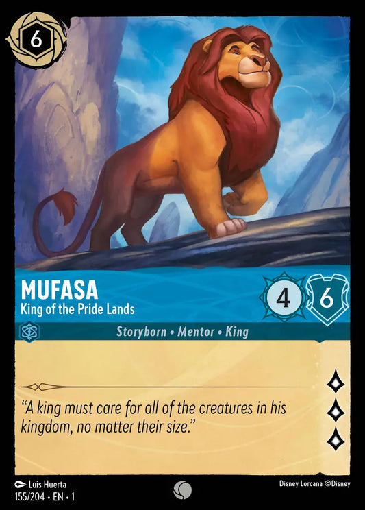 Mufasa - King of the Pride Lands - 155/204 - Common - The First Chapter - Disney Lorcana