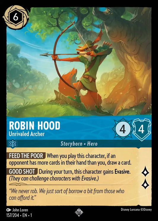 Robin Hood - Unrivaled Archer - 157/204 - Super Rare - The First Chapter - Disney Lorcana