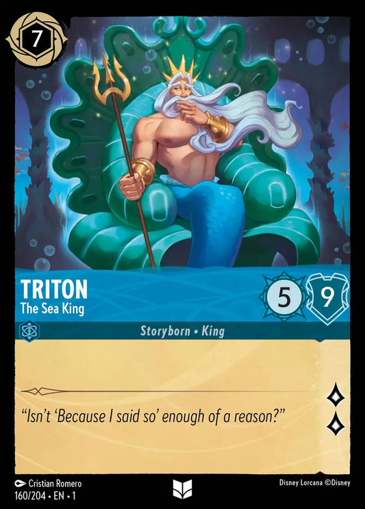 Triton - The Sea King - 160/204 - Uncommon - The First Chapter - Disney Lorcana