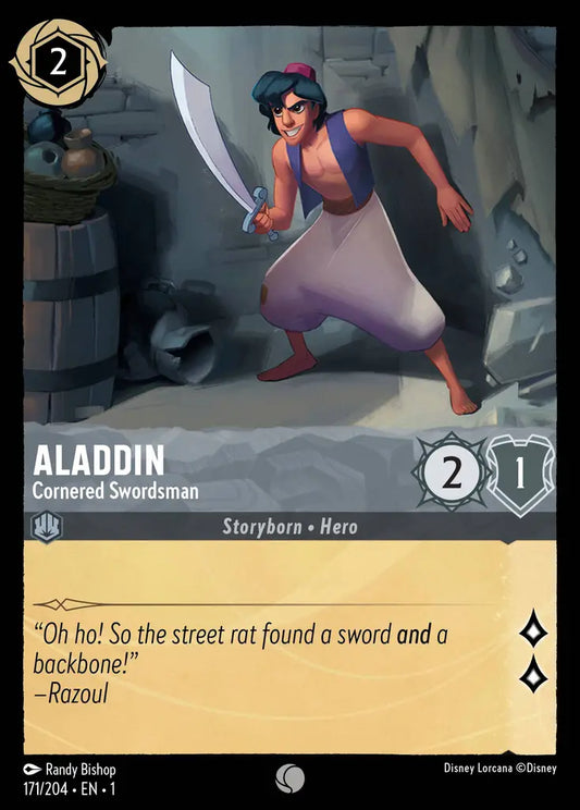 Aladdin - Cornered Swordsman - 171/204 - Common - The First Chapter - Disney Lorcana