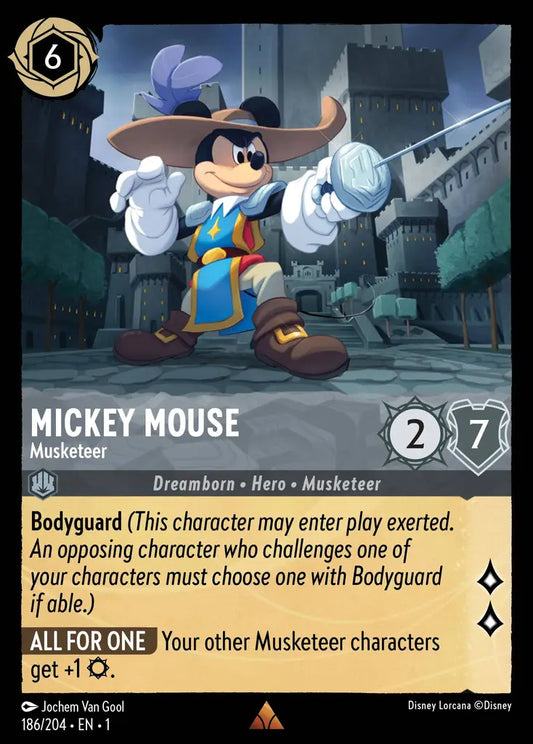Mickey Mouse - Musketeer - 186/204 - Rare - The First Chapter - Disney Lorcana
