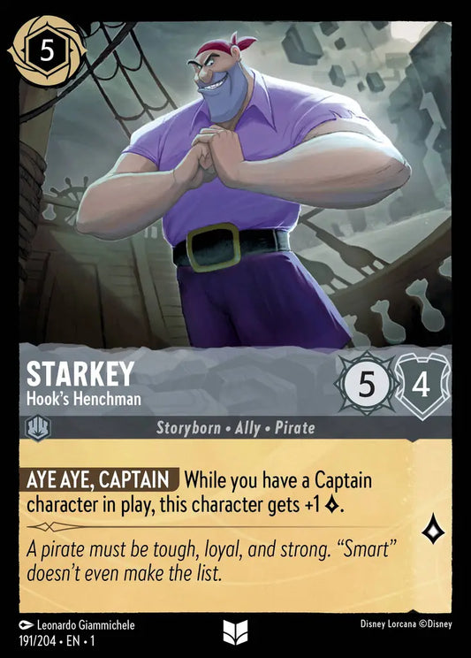 Starkey - Hook's Henchman - 191/204 - Uncommon - The First Chapter - Disney Lorcana