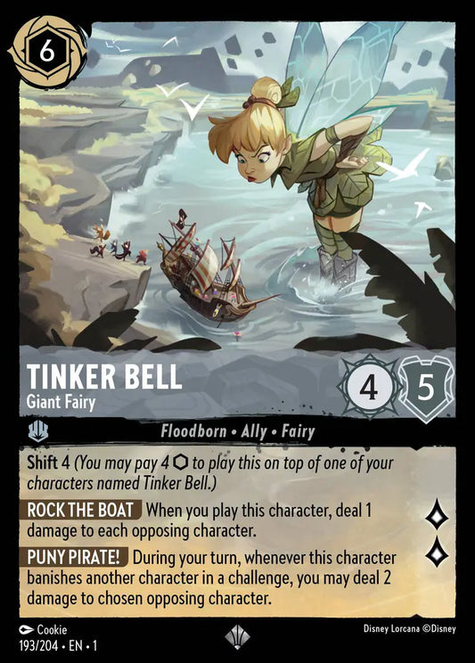 Tinker Bell - Giant Fairy - 193/204 - Super Rare - The First Chapter - Disney Lorcana