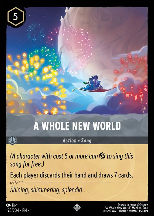 A Whole New World - 195/204 - Super Rare - The First Chapter - Disney Lorcana