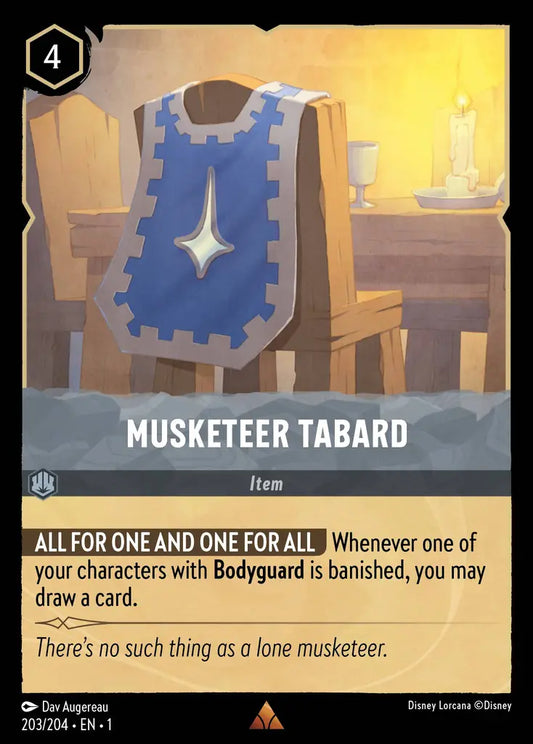 Musketeer Tabard - 203/204 - Rare - The First Chapter - Disney Lorcana