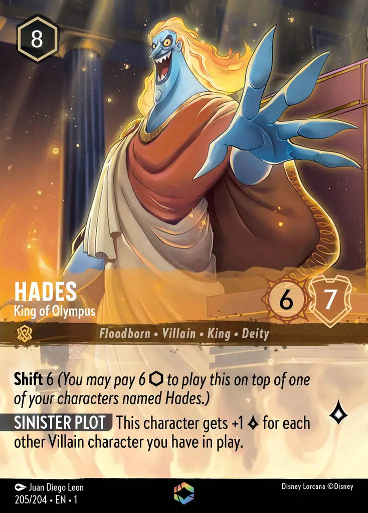 Hades - King of Olympus - 205/204 - Enchanted - The First Chapter - Disney Lorcana