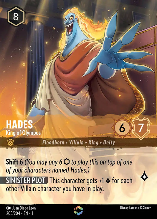 Hades - King of Olympus - 205/204 - Enchanted - The First Chapter - Disney Lorcana