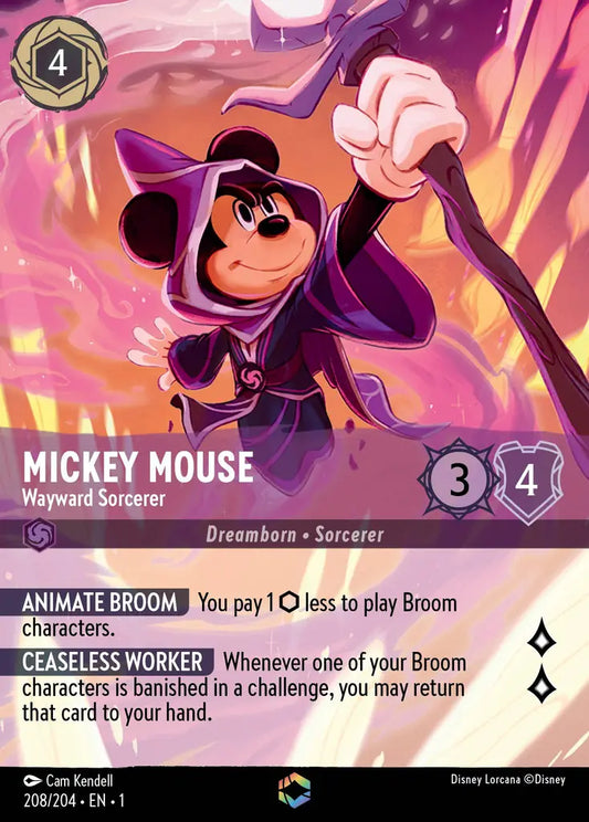Mickey Mouse - Wayward Sorcerer - 208/204 - Enchanted - The First Chapter - Disney Lorcana