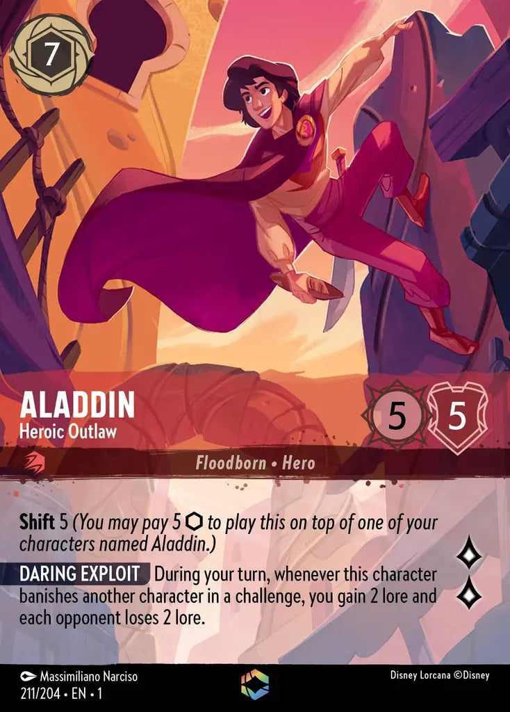 Aladdin - Heroic Outlaw - 211/204 - Enchanted - The First Chapter - Disney Lorcana