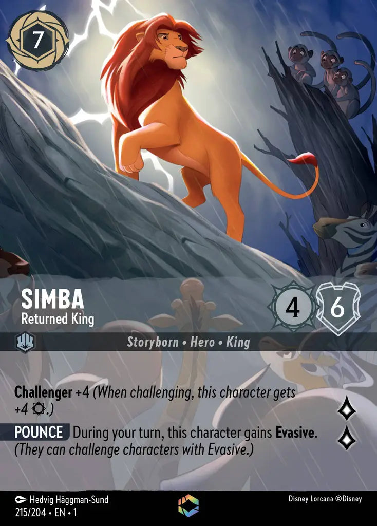 Simba - Returned King - 215/204 - Enchanted - The First Chapter - Disney Lorcana
