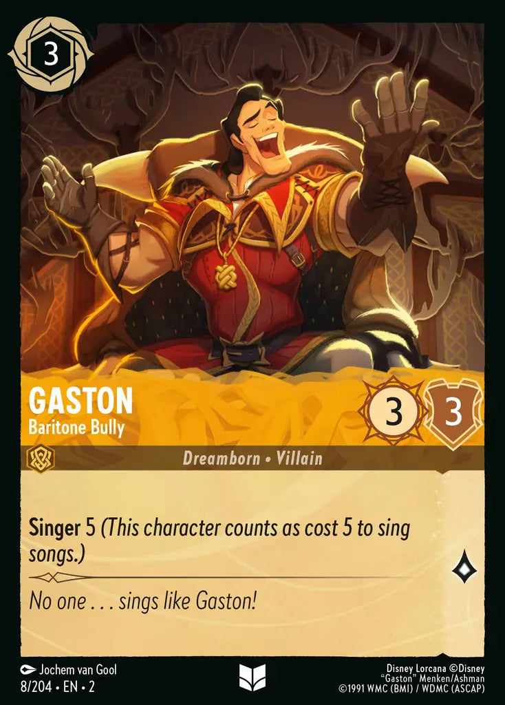 Gaston - Baritone Bully - 8/204 - Disney Lorcana