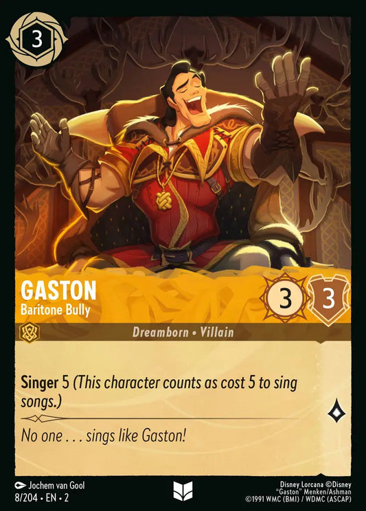 Gaston - Baritone Bully - 8/204 - Disney Lorcana