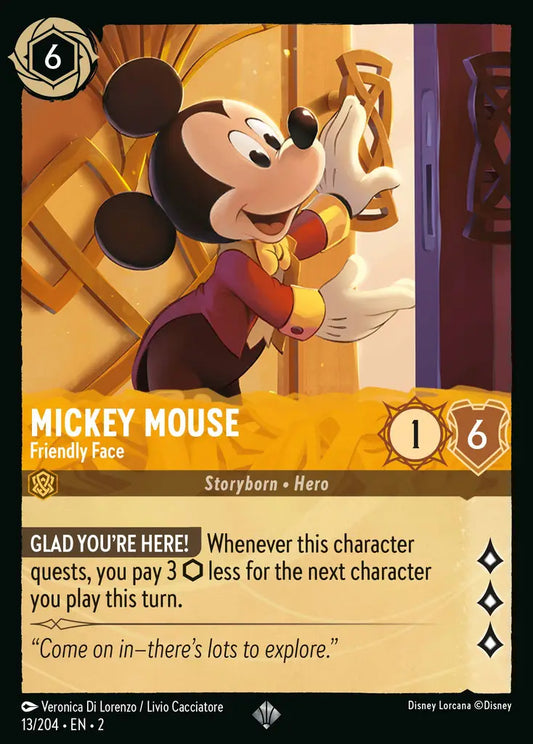 Mickey Mouse - Friendly Face - 13/204 - Disney Lorcana