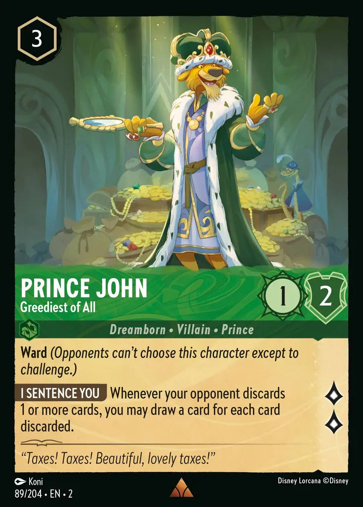 Prince John - Greediest of All - 89/204 - Disney Lorcana