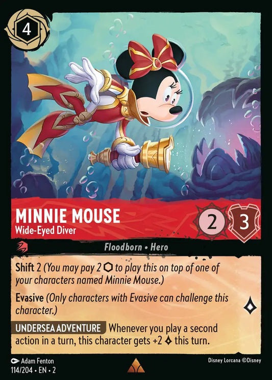 Minnie Mouse - Wide-Eyed Diver - 114/204 - Disney Lorcana