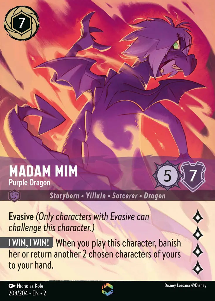Madam Mim - Purple Dragon - 208/204 - Disney Lorcana