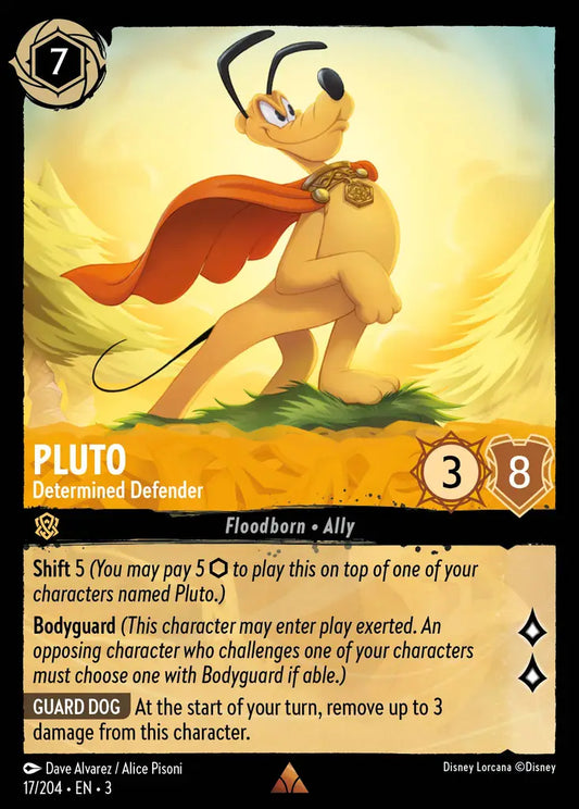 Pluto - Determined Defender - 17/204 - Rare - Into the Inklands - Disney Lorcana